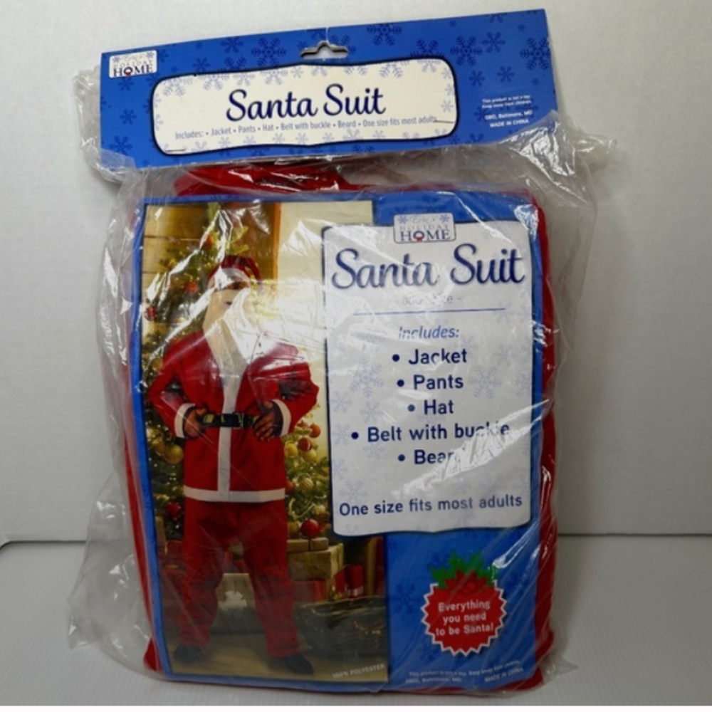 New Erin's Holiday Home Santa Suit Christmas Costume One Size Fits Most Adults